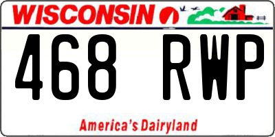 WI license plate 468RWP