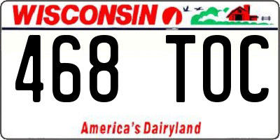 WI license plate 468TOC
