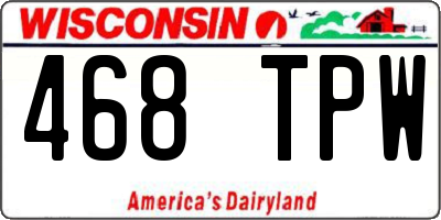 WI license plate 468TPW