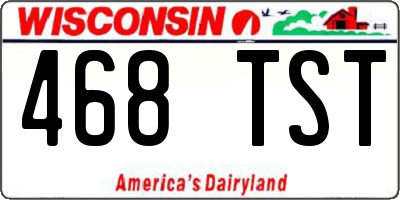 WI license plate 468TST