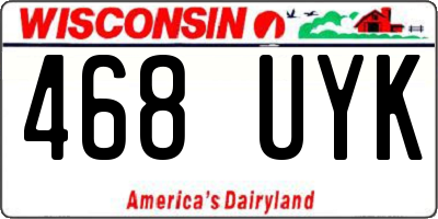WI license plate 468UYK