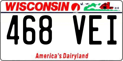 WI license plate 468VEI