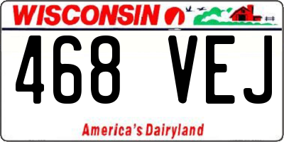 WI license plate 468VEJ