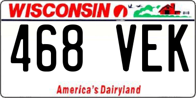 WI license plate 468VEK
