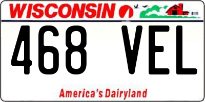 WI license plate 468VEL