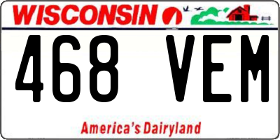 WI license plate 468VEM