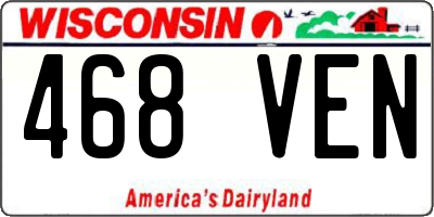 WI license plate 468VEN