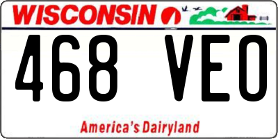 WI license plate 468VEO