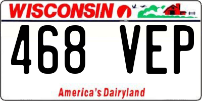 WI license plate 468VEP