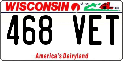 WI license plate 468VET