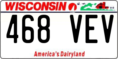 WI license plate 468VEV