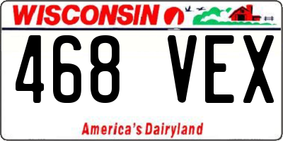 WI license plate 468VEX