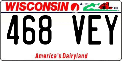 WI license plate 468VEY