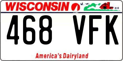 WI license plate 468VFK