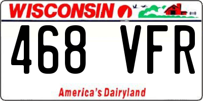 WI license plate 468VFR