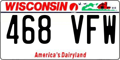 WI license plate 468VFW