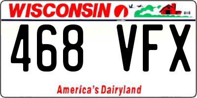 WI license plate 468VFX
