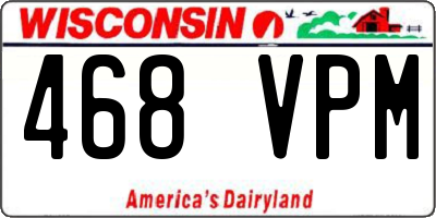 WI license plate 468VPM