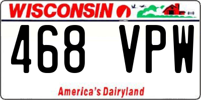 WI license plate 468VPW