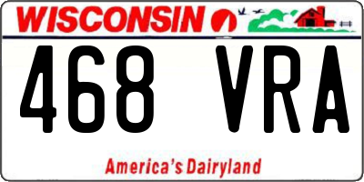 WI license plate 468VRA