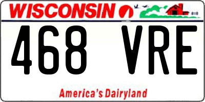 WI license plate 468VRE