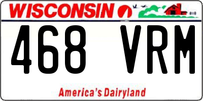WI license plate 468VRM