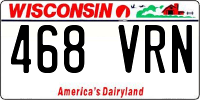 WI license plate 468VRN