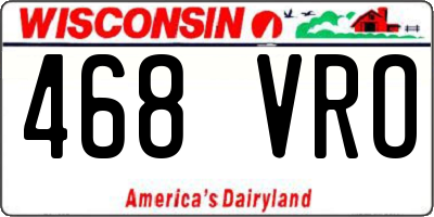 WI license plate 468VRO