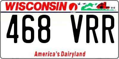 WI license plate 468VRR
