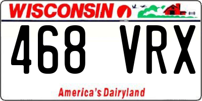 WI license plate 468VRX