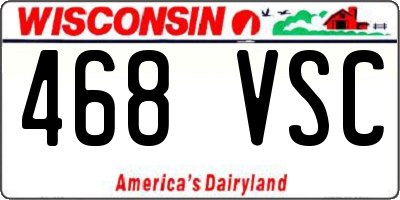 WI license plate 468VSC