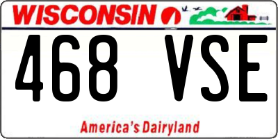 WI license plate 468VSE