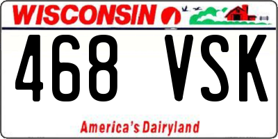WI license plate 468VSK