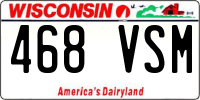 WI license plate 468VSM