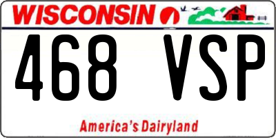 WI license plate 468VSP