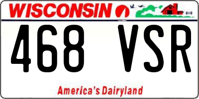WI license plate 468VSR