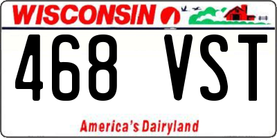 WI license plate 468VST