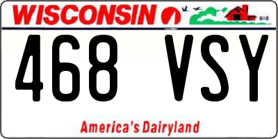 WI license plate 468VSY