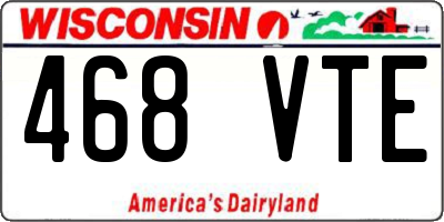 WI license plate 468VTE