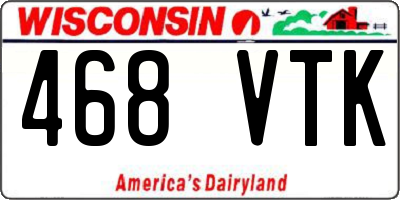 WI license plate 468VTK
