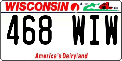 WI license plate 468WIW