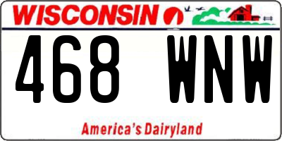 WI license plate 468WNW