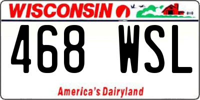 WI license plate 468WSL