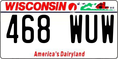 WI license plate 468WUW