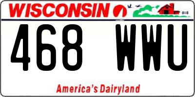 WI license plate 468WWU