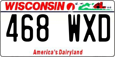 WI license plate 468WXD