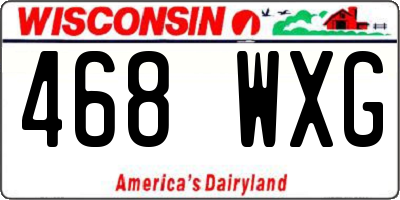 WI license plate 468WXG
