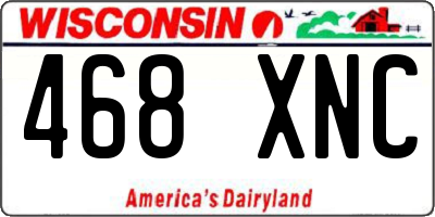 WI license plate 468XNC