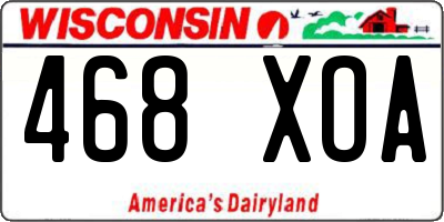 WI license plate 468XOA