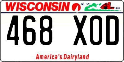 WI license plate 468XOD